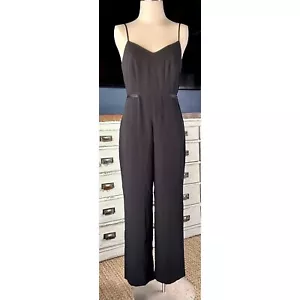 NWT New $158 Anthropologie Maeve Magdalena Classic Black V-Neck Jumpsuit 8 - Picture 1 of 10