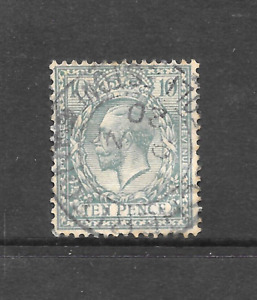 GREAT BRITAIN SCOTT 171 USED FINE - 1913 10p LT BLUE ISSUE - GEORGE V