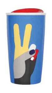 Starbucks Double Wall Peace Hands Tumbler Holiday 2017 New Fast Ship - Picture 1 of 7