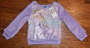NWT Girls Disney Frozen Elsa Soft Fuzzy Fleece Sweatshirt Top sz 3T - Picture 1 of 1