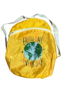 Vintage Earth Day Every Day Rucksack Nylon Rip Stop klein gelb Kinder Jugend - Bild 1 von 9