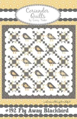 Quilt Pattern FLY AWAY BLACKBIRD CORIANDER Charm Pack Friendly BUTTERCUP & SLATE - Image 1 of 4