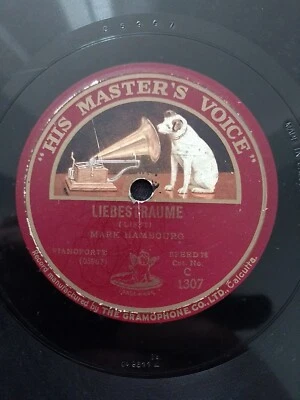 Made In India 78rpm MARK HAMBOURG Nocturne IN MAJOR/LIEBESTAUME HMV C 1307  Foto 1 de 4