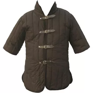 CHAQUETA ARMADURA DOBLE GÓTICA MEDIEVAL FANTASÍA Negra Marrón GAMBESON ARMADURA S/M Nueva - Imagen 1 de 1