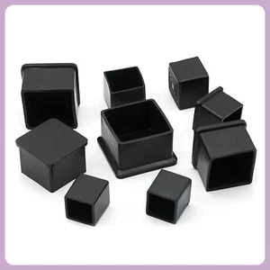PVC Rubber Floor Protector Tube End Caps Pipe Blanking Cover Square Rectangle - Picture 1 of 50