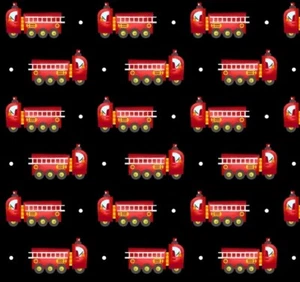 Kids Fabric - Be My Hero Fire Trucks Stripe on Black - Henry Glass LAST 18" - Picture 1 of 1