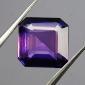5.00 Ct NATURAL Square Cut Purple TANZANITE Stone Loose Gemstone CERTIFIED - Picture 1 of 13