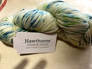 Knit Picks Hawthorne Fingering Italian ice Speckle Superwash Wool Yarn, Green - Picture 1 of 2