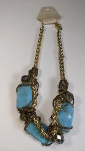 Collar encadenado y joyas jaspe turquesa espuma de mar de nuevo Euro Collection - LEER - Imagen 1 de 5