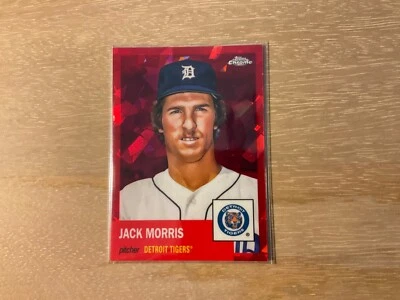 2022 Topps Chrome Platinum Anniversary Baseball Jack Morris Red Atomic 38/100 SP - Image 1 of 2