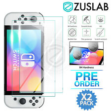 2x For Nintendo Switch OLED Zuslab Full Tempered Glass Screen Protector