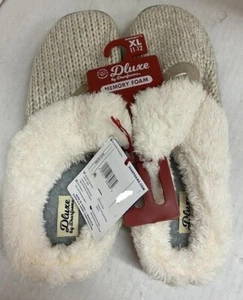 New NWT Dearfoams Dluxe Knitted Memory Foam Women’s Slippers - Size XL 11-12 - Picture 1 of 1
