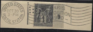 PAR-28-7-5 Cachet américain complet de l'exposition de Paris 1900 sur n°83 - Foto 1 di 1