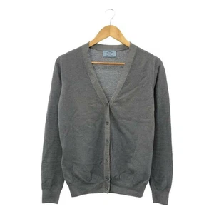 Prada | WOOL V-NECK CARDIGAN 42 GRAY WOMEN Used KLDR-0 - Picture 1 of 8