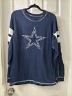 Dallas Cowboys Football Silver Blue V Neck Long Sleeve Shirt Womens Medium  Prel