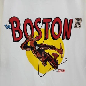 Official 2015 Boston Comic Con Short Sleeve Shirt Men's Small (SM) White NWOT - Picture 1 of 7