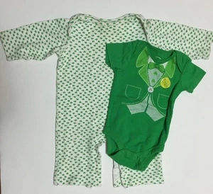 Lote para dormir de una pieza Shamrock Irish St. Patricks Day (2) bebé verde -1269 - Imagen 1 de 4