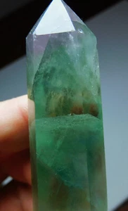 Chinese Fluorite Purple & Green Tower Polished Shaped into Generator Point - Picture 1 of 8