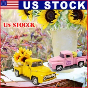 Retro Yellow Car Model Children Toy Gift Simulation Metal Portable Car Ornament - Picture 1 of 13