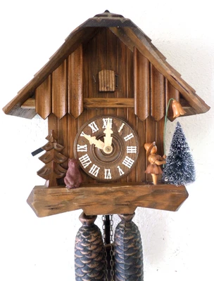 RARE 8 DAY BLACK FOREST ALPEN CHALET ANTON SCHNEIDER STREET LIGHT CUCKOO CLOCK! - Image 1 of 4