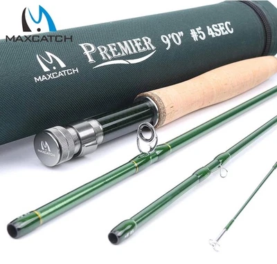 Maxcatch Premier 9FT Fly Fishing Rod with Tube , IM8 Carbon Fiber 4WT-6WT - Image 1 of 4
