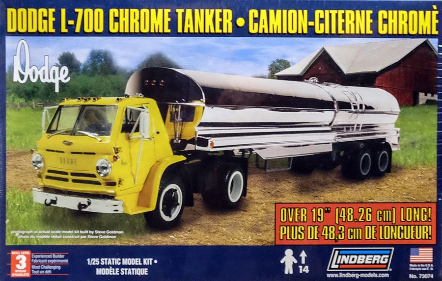 Dodge L-700 Chrome Tanker LKW mit Anhänger 1:25 Model Kit Bausatz Lindberg 73074 - Bild 1 von 1