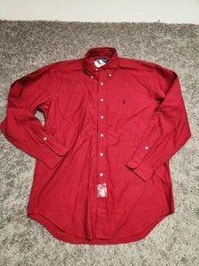 Mens Medium Polo Ralph Lauren Shirt Blake Red Button Down LongSleeve NWT Vintage - Picture 1 of 7
