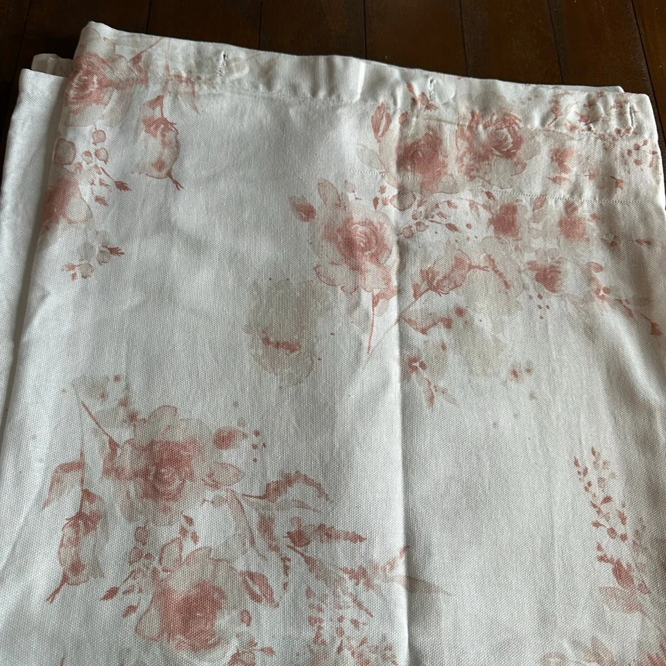 Ralph Lauren Rosa Claro Floral Cottagecore Cortina de Ducha Algodón 70x73 Foto 1 de 4