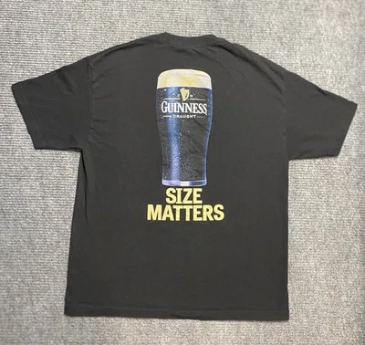 复古 Guinness 啤酒 T 恤男式 XL 黑色尺寸 Matters Funny Y2K 00s Draught — 第 1/4 张图片