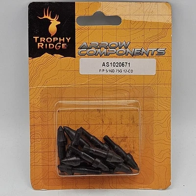 Trophy Ridge FIELD POINTS AS1020571 Archery Practice Tips FP 5/16D 75G 12-CD - Image 1 of 2