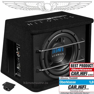 HIFONICS 600 Watt Aktiv-Subwoofer Auto TSA-300R 30cm Bassbox + Verstärker - Bild 1 von 4
