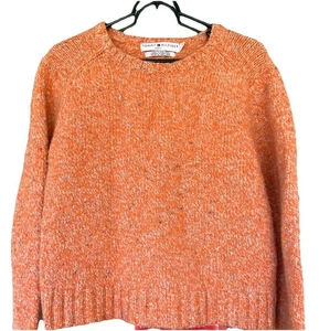 Tommy Hilfiger Shorty Rundhals Pullover 80% Wolle orange meliert gesprenkelt L - Bild 1 von 4