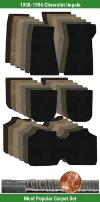 Conjunto de tapete personalizado Ultimat para 1958-1996 Chevrolet Impala (5 peças) #C5O - Imagem 1 de 4