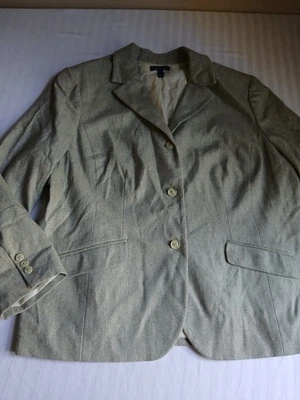 Jaqueta Lands End 22w lã cashmere blazer aba bolsos forrados preppy ao ar livre  - Imagem 1 de 4