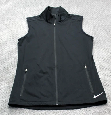 Chaleco de golf Nike para hombre pequeño negro 726156-010 cremallera completa sin mangas ligero Foto 1 de 4
