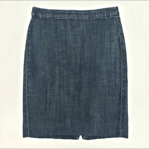 J. Crew Talla 0 Mujer Azul Oscuro Denim Cremallera Abertura Trasera Elastizada La Falda Pincil - Imagen 1 de 12