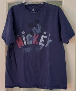 Disney Parks Mickey Original Baumwoll T-Shirt, Kurzarm, dunkelblau, Gr. Lg - Bild 1 von 4
