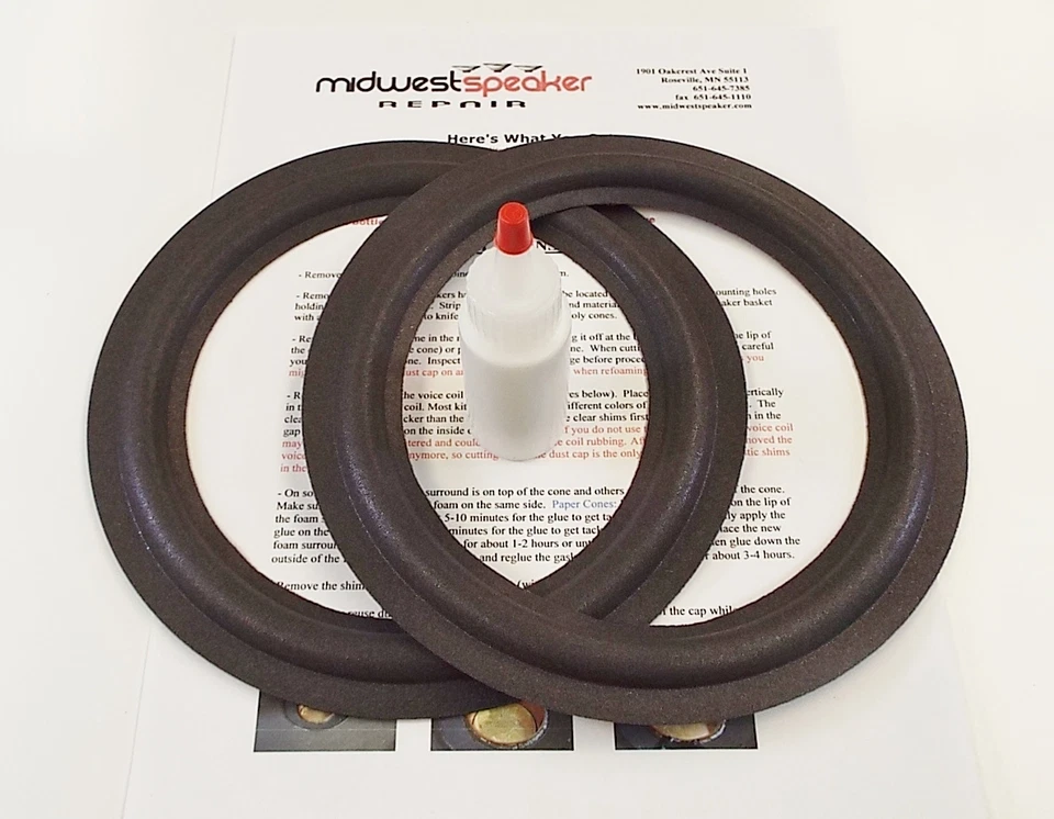 MW AUDIO Ohm Model E G H L L2 - 8" Woofer Refoam Kit - Speaker Foam - FREE US SHIPPING!