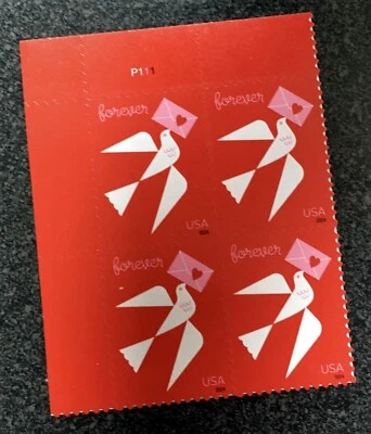 2024USA #5826 Forever Love Series - Plate Block of 4 - Mint NH - Image 1 of 4