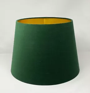 Lampshade Forest Green Velvet Brushed Gold Tapered Empire Light Shade - Picture 1 of 8