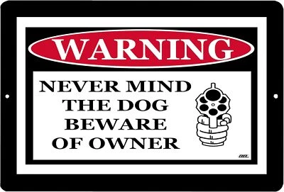Rogue River Tactical Funny Warning No Trespassing Metal Tin Sign Never Black  - Image 1 of 4