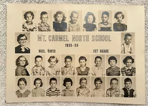 Foto compuesta 1955-56 Mt. Carmel North School IL 1er Grado Clase Sra. Davis - Imagen 1 de 4