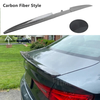 For Audi A3 A4 A5 S3 S4 Sedan Rear Trunk Spoiler Roof Lip Tail Wing Carbon Fiber - Image 1 of 4