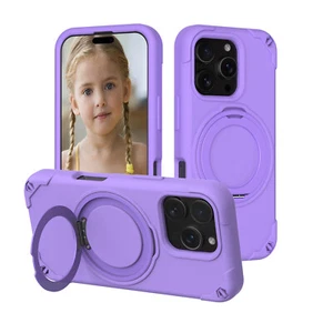 Mag Safe Ring Stand Case For iPhone 16 Pro Max EVA Shockproof + 2x Screen Films - Picture 1 of 15
