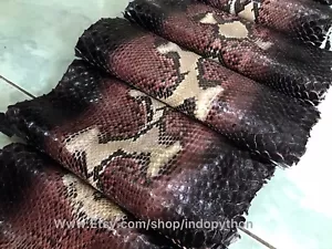 Genuine Python Leather, Exotic Snake Skin, Brown SnakeSkin, Multicolor Leather - Picture 1 of 7