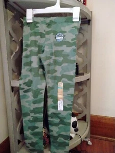 Girls Small 7/8  Army Green Camouflage Tough Cotton Durable Comfort Leggings - Picture 1 of 3