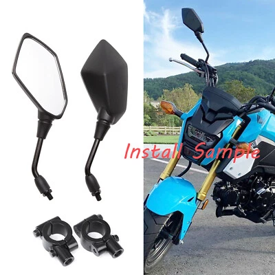 Espejos retrovisores laterales negros universales para motocicleta Honda Grom 125 2018 10 mm Foto 1 de 4