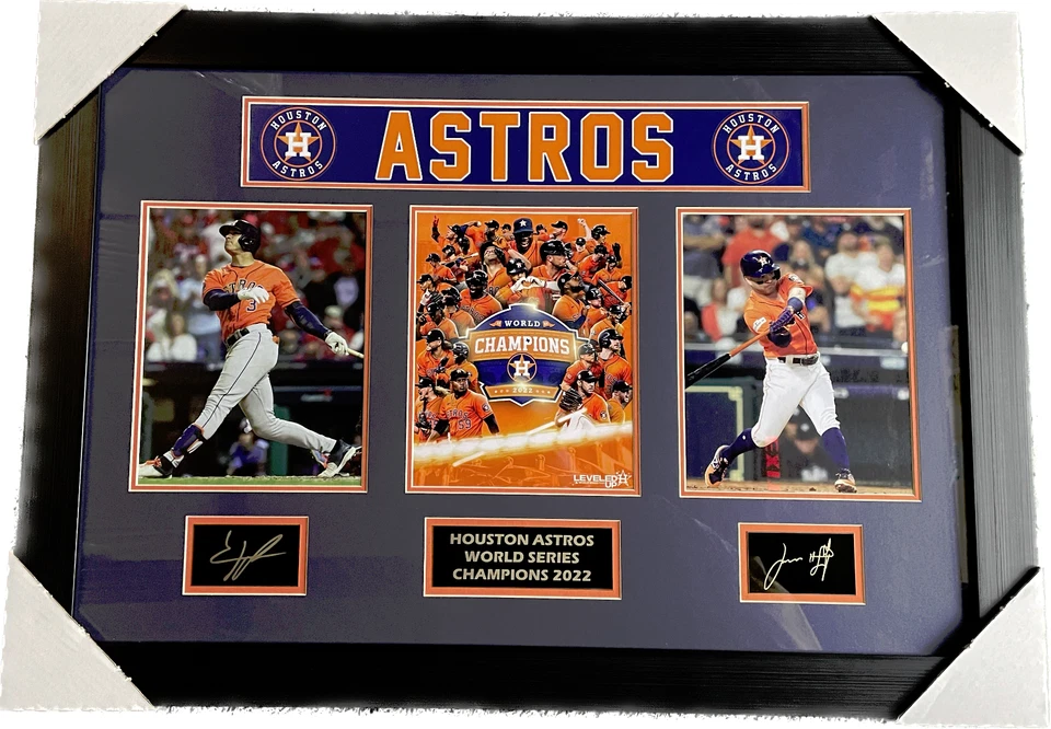 Houston Astros World Series 2022 Champion Framed Photos W/Laser Etched Signature - Image 1 of 1