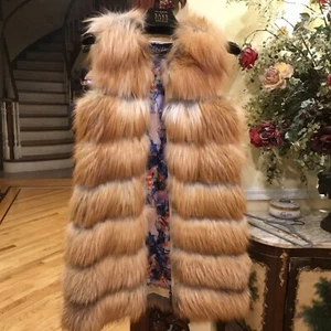 Vest red fox. Gold Fox. GENUINE RED FOX FUR Made in Italy - Picture 1 of 12