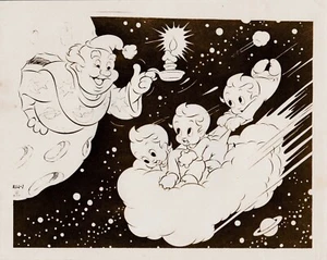 L'HOMME DANS LA LUNE - 1937 - 20,5 x 25,5 cm - WALT DISNEY - Picture 1 of 2